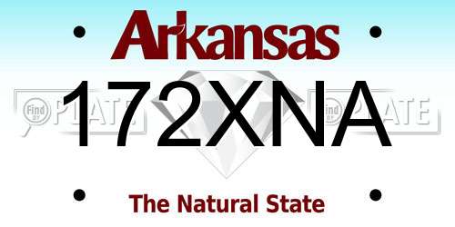 172XNA Arkansas License Plate