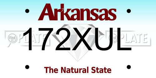 172XUL Arkansas License Plate