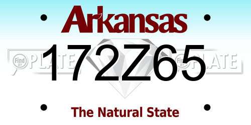 172Z65 Arkansas License Plate