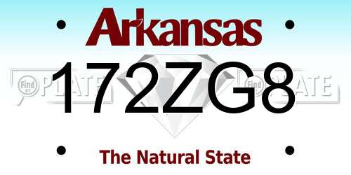 172ZG8 Arkansas License Plate