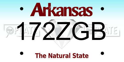 172ZGB Arkansas License Plate