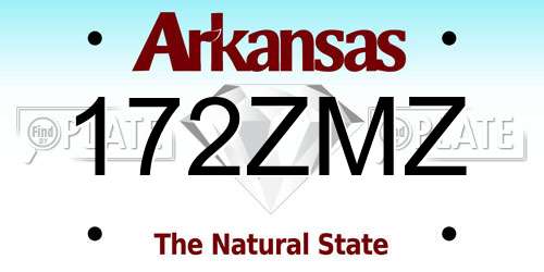 172ZMZ Arkansas License Plate