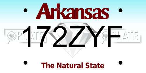 172ZYF Arkansas License Plate