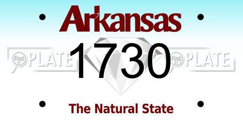 1730 Arkansas License Plate