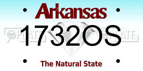 1732OS Arkansas License Plate