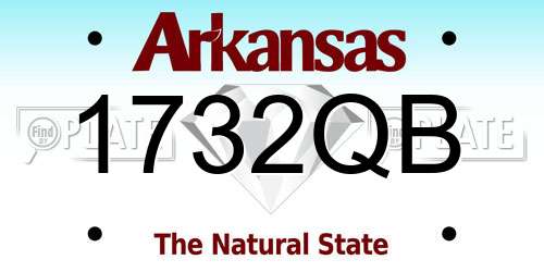 1732QB Arkansas License Plate