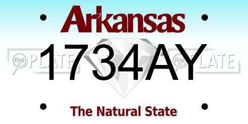 1734AY Arkansas License Plate