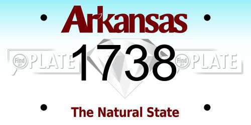1738 Arkansas License Plate