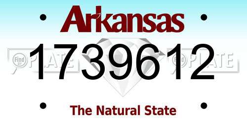 1739612 Arkansas License Plate