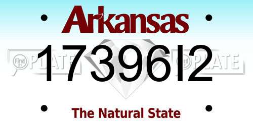 17396I2 Arkansas License Plate