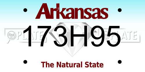173H95 Arkansas License Plate