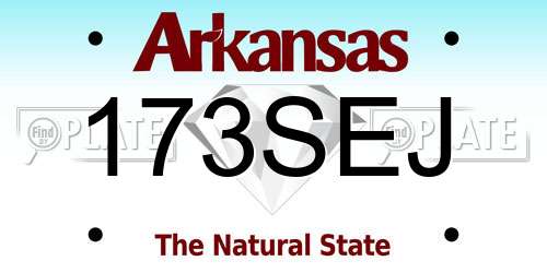 173SEJ Arkansas License Plate