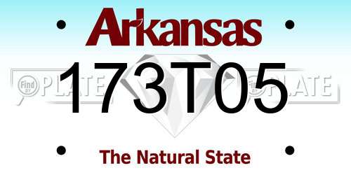 173T05 Arkansas License Plate