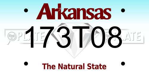 173T08 Arkansas License Plate