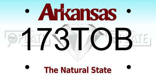 173TOB Arkansas License Plate