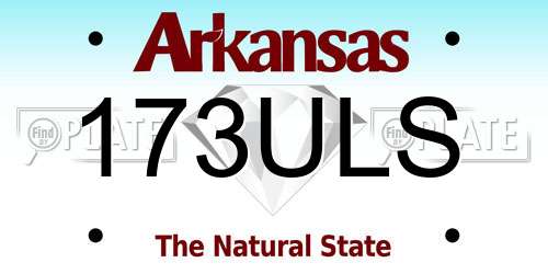 173ULS Arkansas License Plate