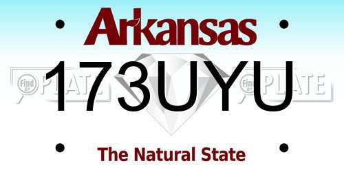 173UYU Arkansas License Plate