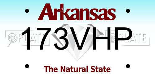 173VHP Arkansas License Plate
