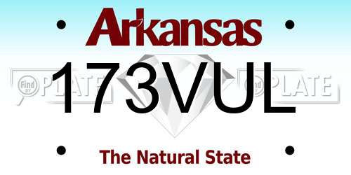 173VUL Arkansas License Plate