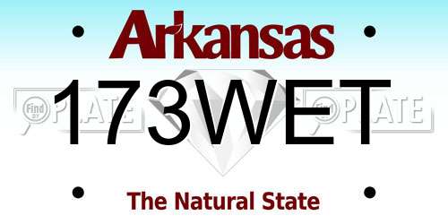 173WET Arkansas License Plate