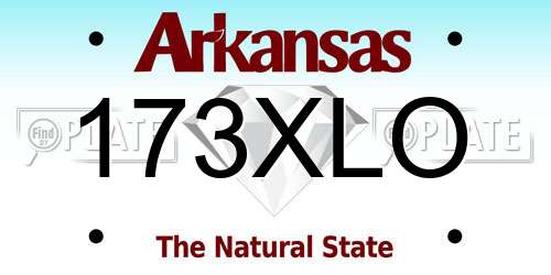 173XLO Arkansas License Plate