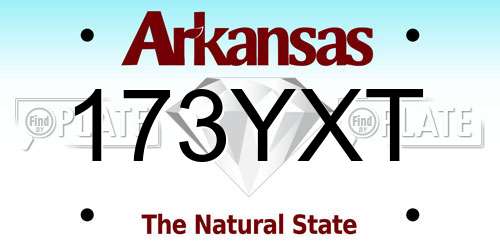 173YXT Arkansas License Plate