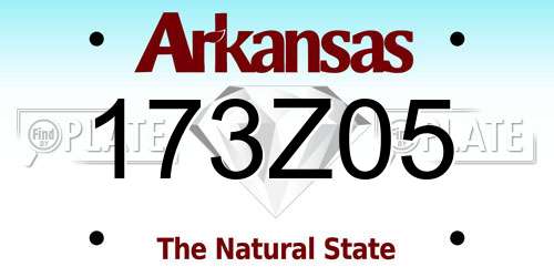 173Z05 Arkansas License Plate