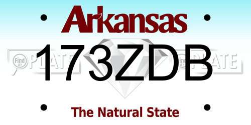 173ZDB Arkansas License Plate