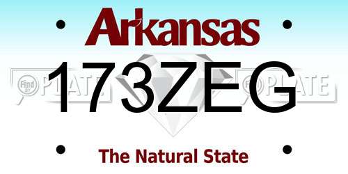 173ZEG Arkansas License Plate
