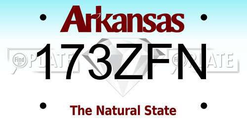 173ZFN Arkansas License Plate