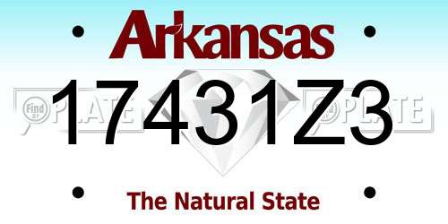 17431Z3 Arkansas License Plate