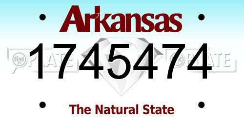 1745474 Arkansas License Plate
