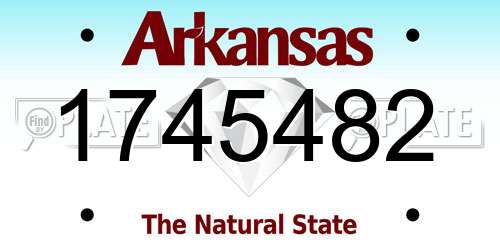 1745482 Arkansas License Plate