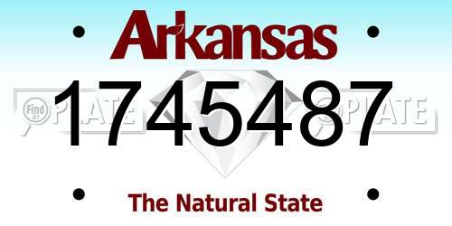 1745487 Arkansas License Plate