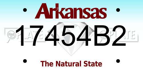 17454B2 Arkansas License Plate