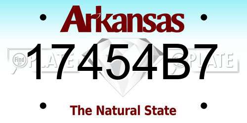 17454B7 Arkansas License Plate