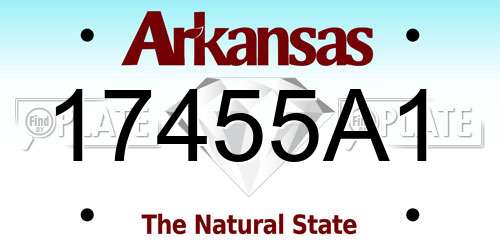 17455A1 Arkansas License Plate