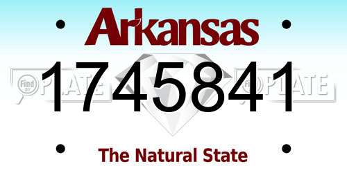 1745841 Arkansas License Plate