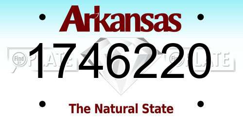 1746220 Arkansas License Plate
