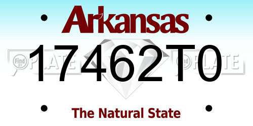 17462T0 Arkansas License Plate