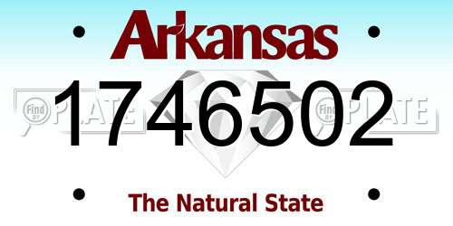 1746502 Arkansas License Plate