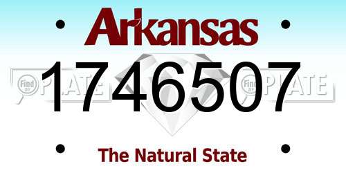 1746507 Arkansas License Plate