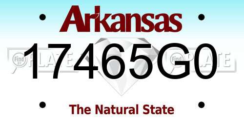 17465G0 Arkansas License Plate