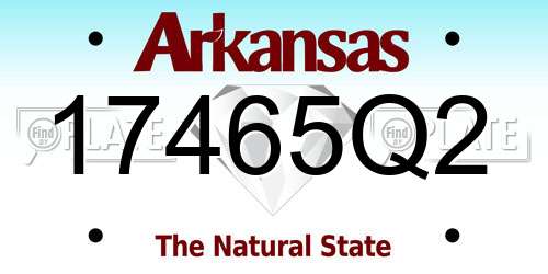 17465Q2 Arkansas License Plate