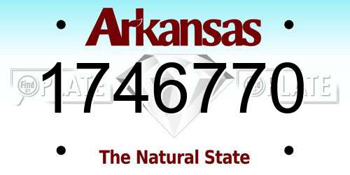1746770 Arkansas License Plate