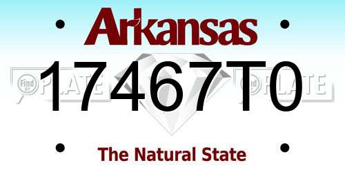 17467T0 Arkansas License Plate