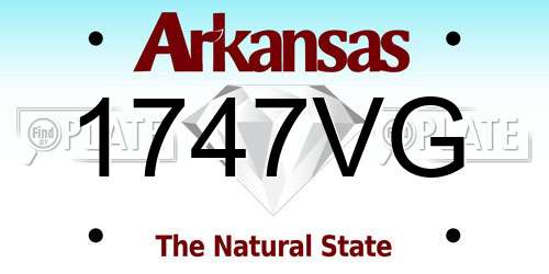 1747VG Arkansas License Plate