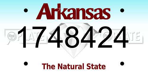 1748424 Arkansas License Plate