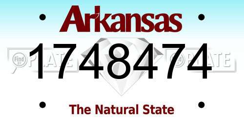 1748474 Arkansas License Plate