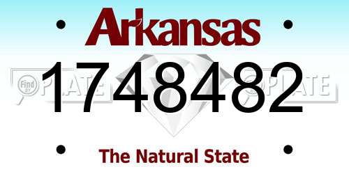 1748482 Arkansas License Plate